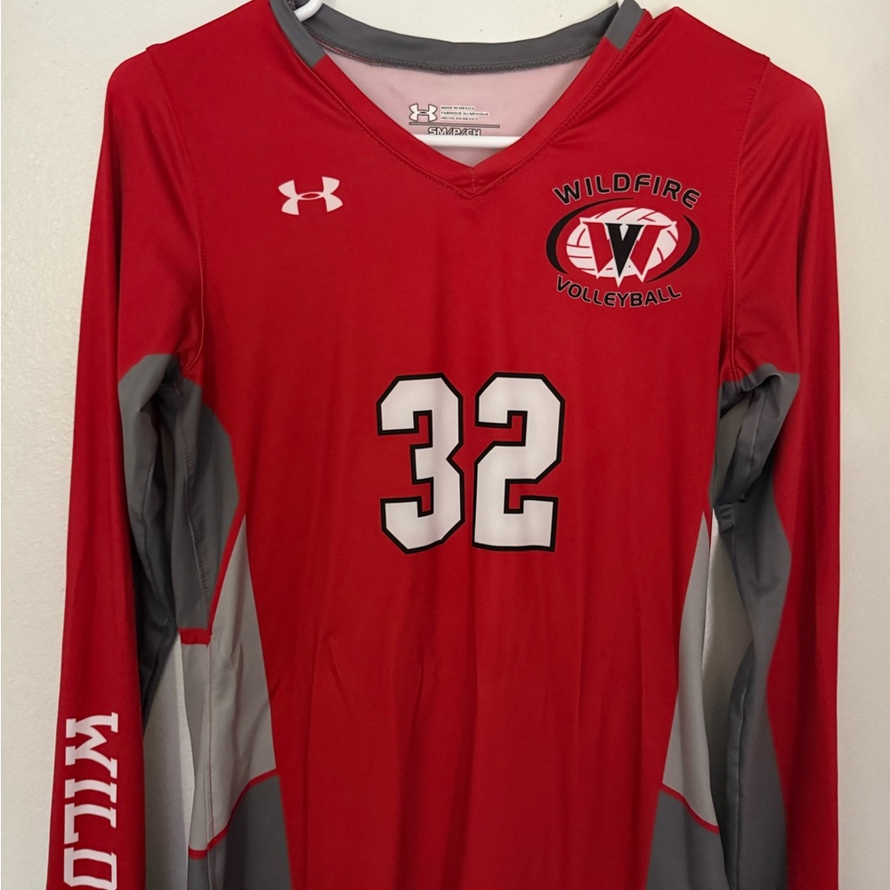 Under Armour Red and Gray Volleyball Jersey